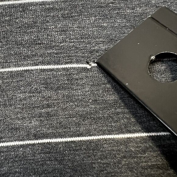 Lululemon Love Crew III Short Serve Stripe Shirt Heathered Black White Size 6 - Picture 6 of 10